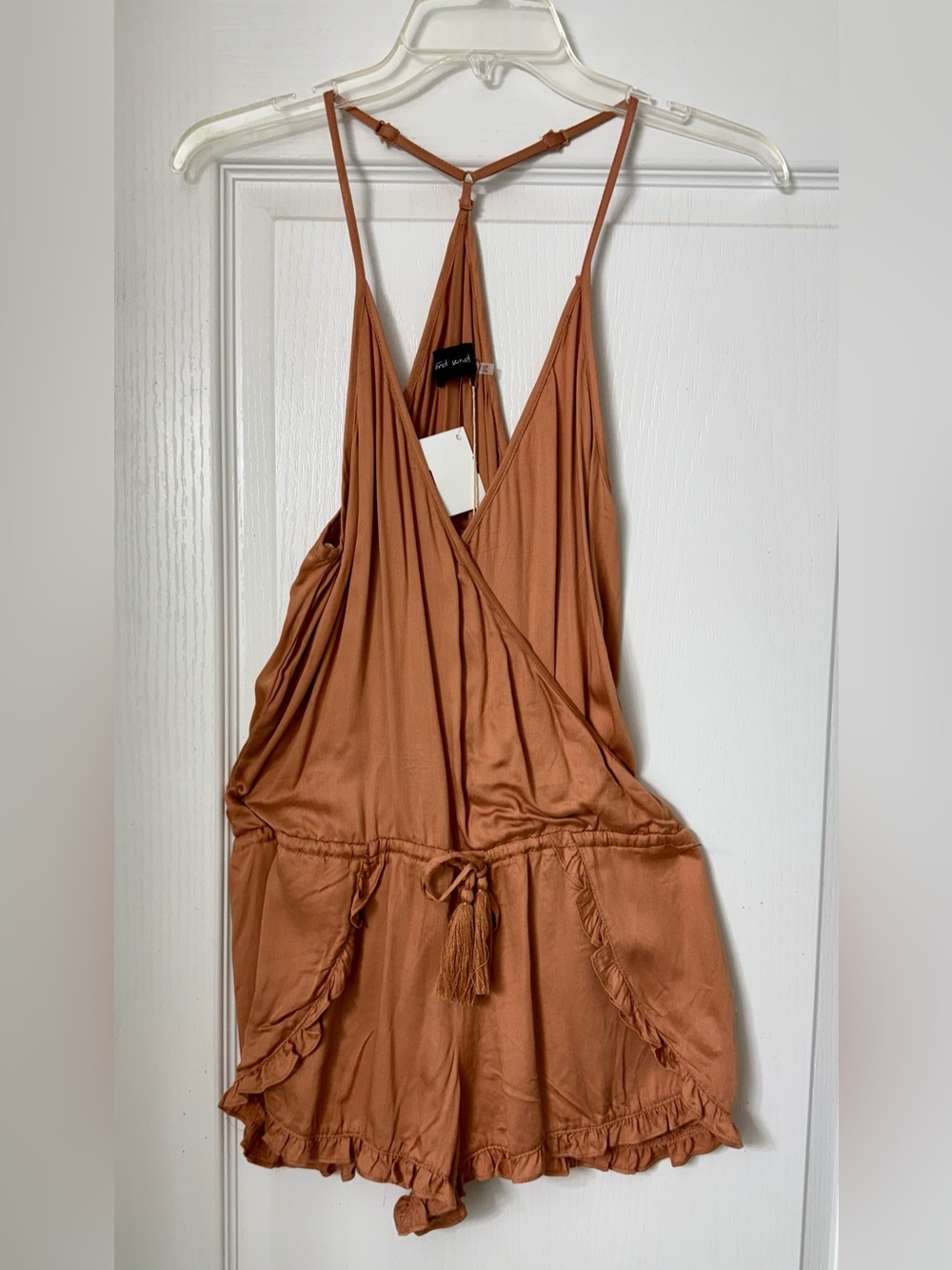 Mustard Seed Rust Brown Sleeveless Surplice Romper